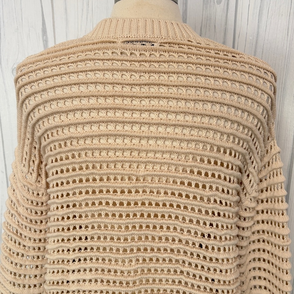 ZARA Oversized Chunky Open Knit Sweater in Beige, S/M - Picture 8 of 12